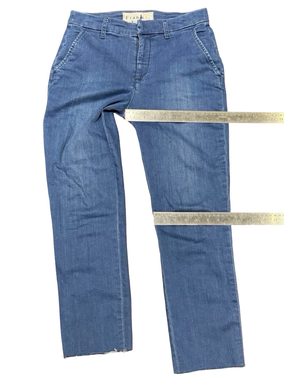 Frank & Eileen Women’s Wicklow Raw Hem Blue Denim Jeans Size 4 - Picture 8 of 10